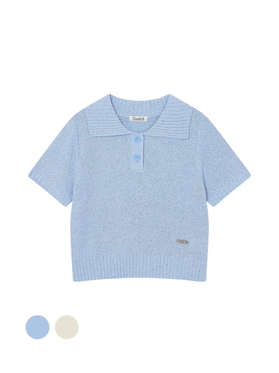 collar terry short-sleeve knit- U1F22KPO020
